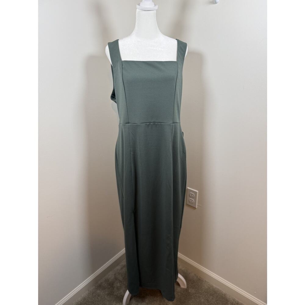 NWT SHOW ME YOUR MUMU Size XXL Eden Midi Dress Sleeveless Green Stretch Wedding - Picture 13 of 13